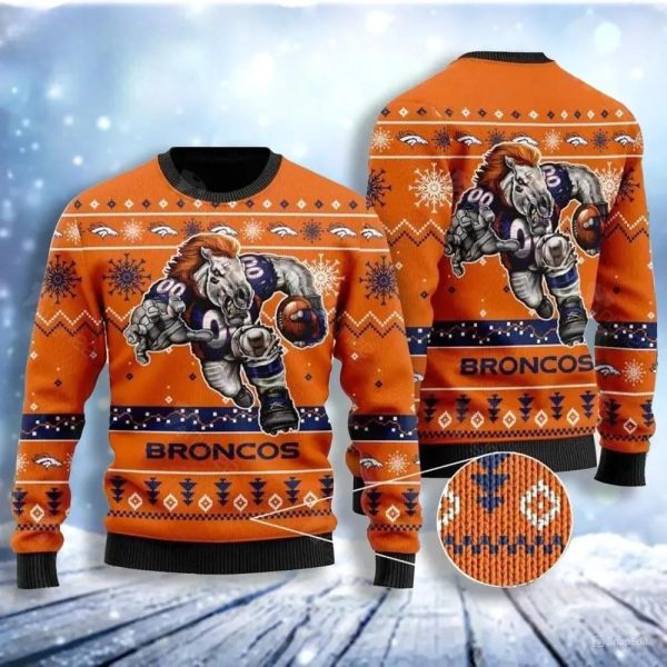 Anime Denver Broncos Ugly Christmas Sweater, Denver Broncos Ugly Sweater, NFL Ugly Sweater