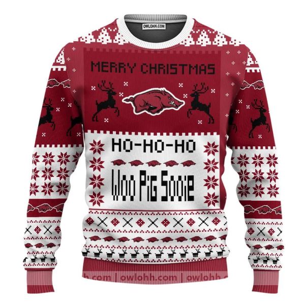 Arkansas Razorbacks Merry Ugly Christmas Sweater, Arkansas Razorbacks Christmas Sweater, NCAA Christmas Sweater