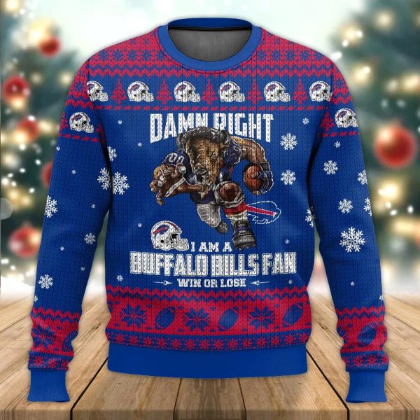 Buffalo Bills Christmas Sweater, Buffalo Bills Ugly Sweater, NFL Ugly Sweater