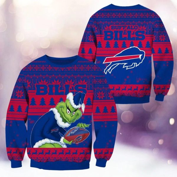 Buffalo Bills Grinch Stolen Ugly Christmas Sweater, Buffalo Bills Ugly Sweater, NFL Ugly Sweater