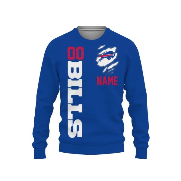 Buffalo Bills Sports American Football Custom Ugly Christmas Sweater, Buffalo Bills Ugly Sweater, NFL Ugly Sweater