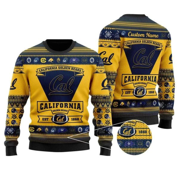 California Golden Bears Football Team Ugly Christmas Sweater, California Golden Bears Christmas Sweater, NCAA Christmas Sweater