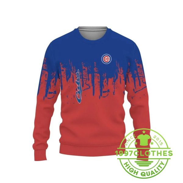 Chicago Cubs Christmas Ugly Sweater, Chicago Cubs Ugly Sweater, MLB Christmas Sweater