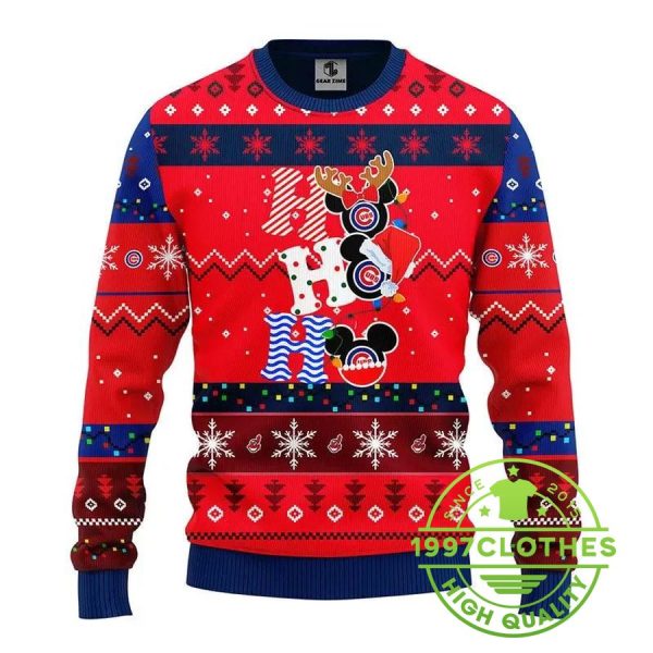 Chicago Cubs Hohoho Ugly Christmas Sweater, Chicago Cubs Ugly Sweater, MLB Christmas Sweater