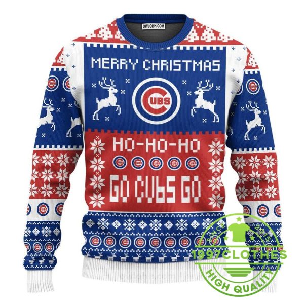 Chicago Cubs Merry Christmas  Ugly Christmas Sweater, Chicago Cubs Ugly Sweater, MLB Christmas Sweater