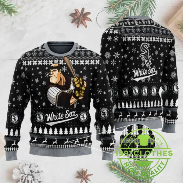 Chicago White Sox Mascot Ugly Christmas Sweater, Chicago White Sox Ugly Sweater, MLB Christmas Sweater