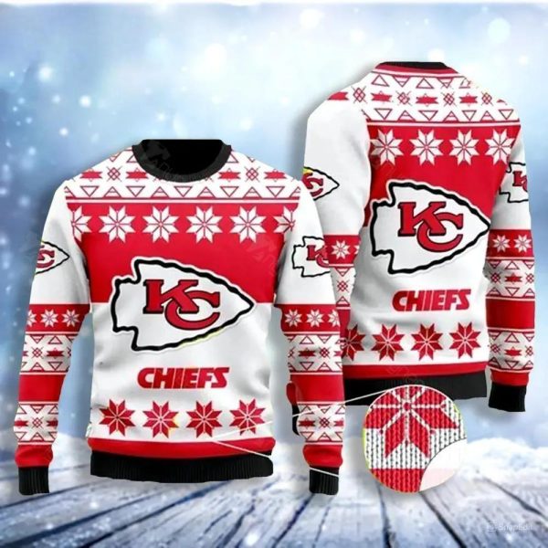 Christmas For Fans Kansas City Chiefs Ugly Christmas Sweater, Kansas City Chiefs Ugly Sweater, NFL Ugly Sweater