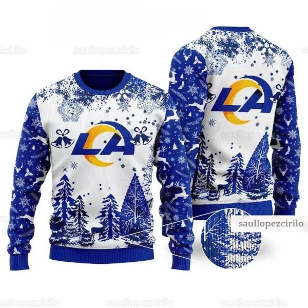 Christmas Los Angeles Rams Ugly Christmas Sweater, Los Angeles Rams Ugly Sweater, NFL Ugly Sweater