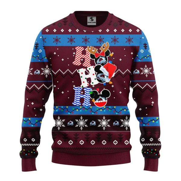 Colorado Avalanche Hohoho Ugly Christmas Sweater, Colorado Avalanche Ugly Sweater, NHL Ugly Sweater