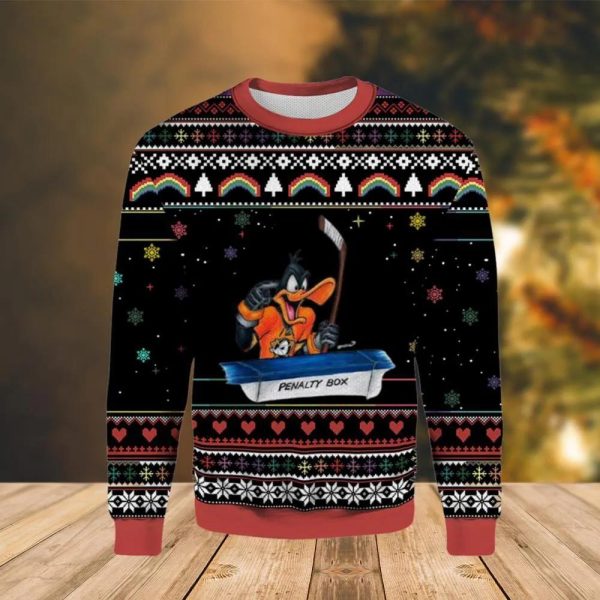 Daffy Duck Anaheim Ducks Ugly Christmas Sweater, Anaheim Ducks Ugly Sweater, NHL Ugly Sweater