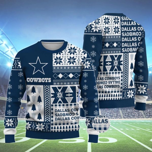 Dallas Cowboys Christmas Sweater, Dallas Cowboys Ugly Sweater, NFL Ugly Sweater