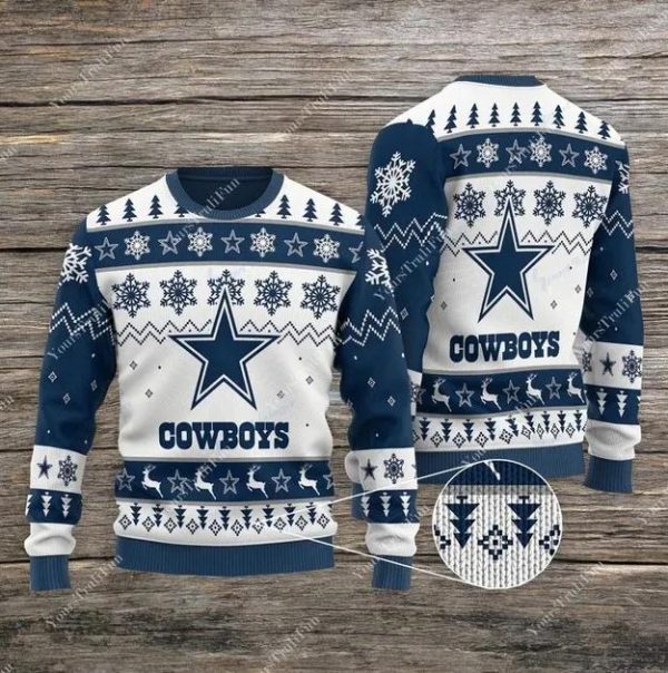 Dallas Cowboys NFL Ugly Christmas Sweater, Dallas Cowboys Ugly Sweater, NFL Ugly Sweater