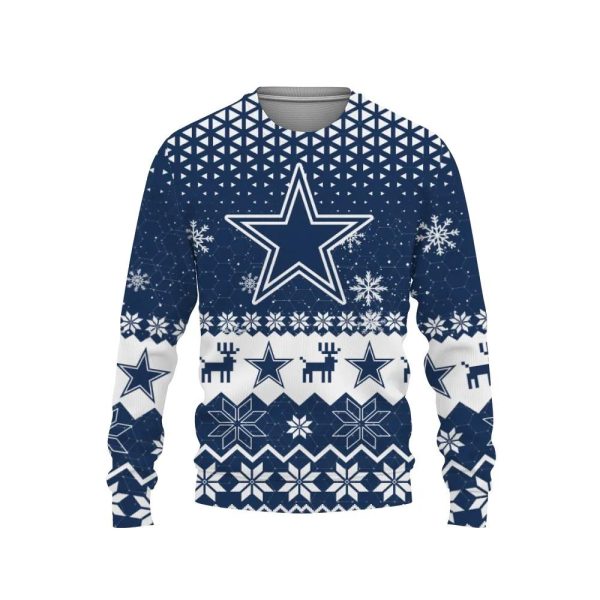 Dallas Cowboys Sports Football American Ugly Christmas Sweater, Dallas Cowboys Ugly Sweater, NFL Ugly Sweater