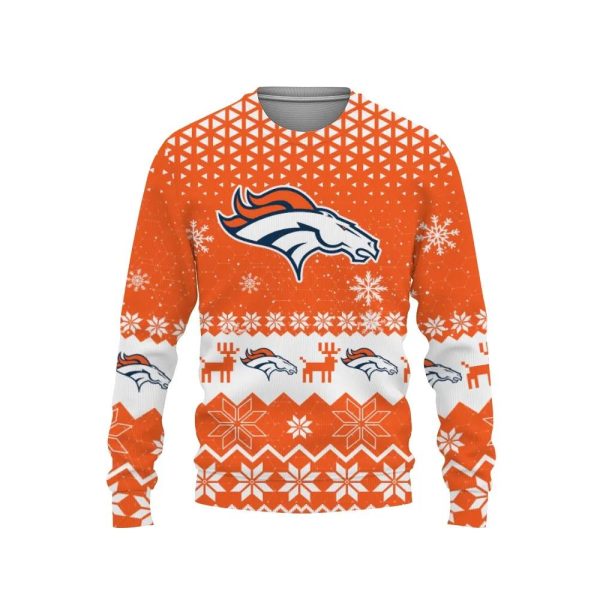 Denver Broncos Sports Football American Ugly Christmas Sweater, Denver Broncos Ugly Sweater, NFL Ugly Sweater