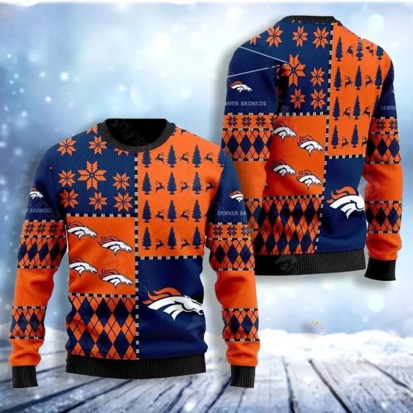 Denver Broncos Best Christmas Ugly Chrismas Sweater, Denver Broncos Ugly Sweater, NFL Ugly Sweater