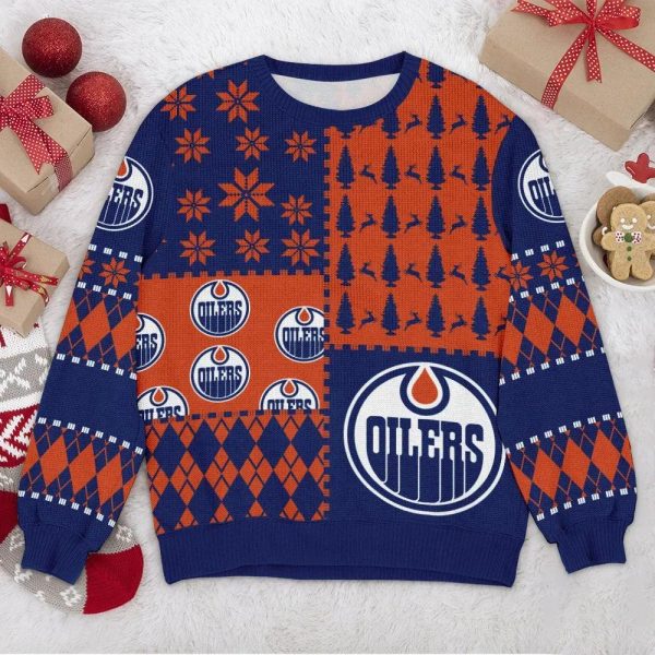 Edmonton Oilers NHL Ugly Christmas Sweater, Edmonton Oilers Ugly Sweater, NHL Ugly Sweater