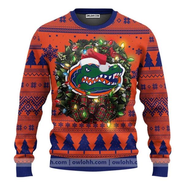 Florida Gators Santa Hat Ugly Christmas Sweater, Florida Gators Christmas Sweater, NCAA Christmas Sweater