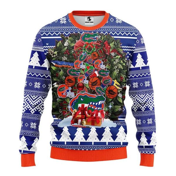 Florida Gators Tree Ugly Christmas Sweater, Florida Gators Christmas Sweater, NCAA Christmas Sweater