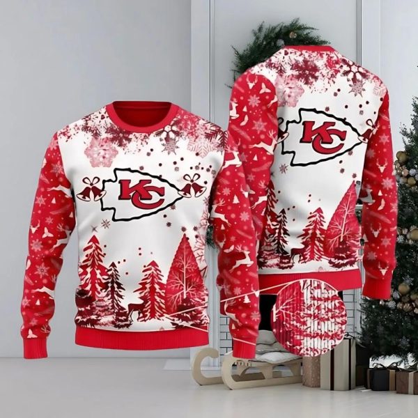 Kansas City Chiefs Festive Spirit Ugly Christmas Sweater, Kansas City Chiefs Ugly Sweater, NFL Ugly Sweater