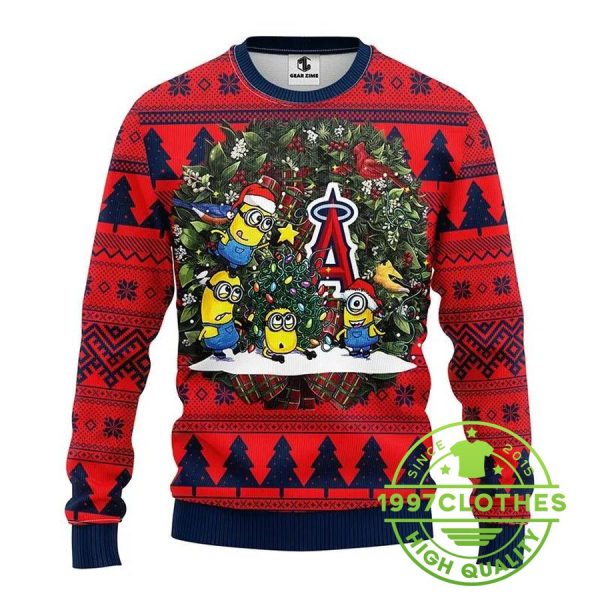 Los Angeles Angels Minion Ugly Christmas Sweater, Los Angeles Angels Ugly Christmas Sweater, MLB Christmas Sweater