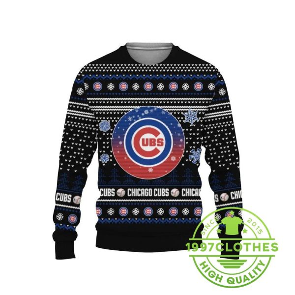 Merry Christmas Chicago Cubs Ugly Christmas Sweater, Chicago Cubs Ugly Sweater, MLB Christmas Sweater