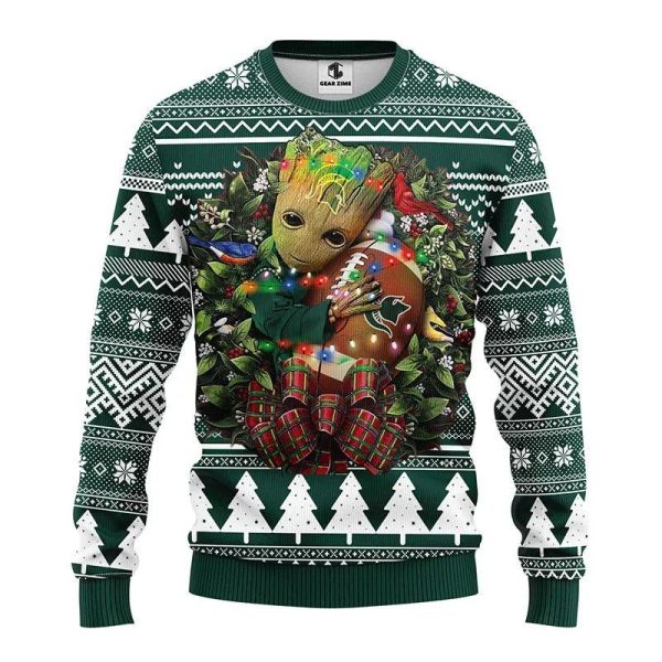 Michigan State Spartans Groot Hug Ugly Christmas Sweater, Michigan State Spartans Ugly Christmas Sweater, NCAA Christmas Sweater