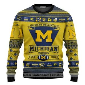 Michigan Wolverines Football Team Custom Ugly Christmas Sweater 1 1