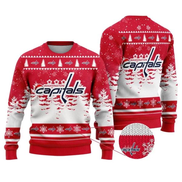 NHL Washington Capitals Ugly Christmas Sweater, Washington Capitals Ugly Sweater, NHL Ugly Sweater