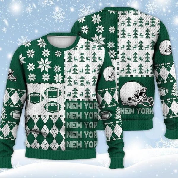 New York Jets Ugly Sweater Christmas, New York Jets Ugly Sweater, NFL Ugly Sweater