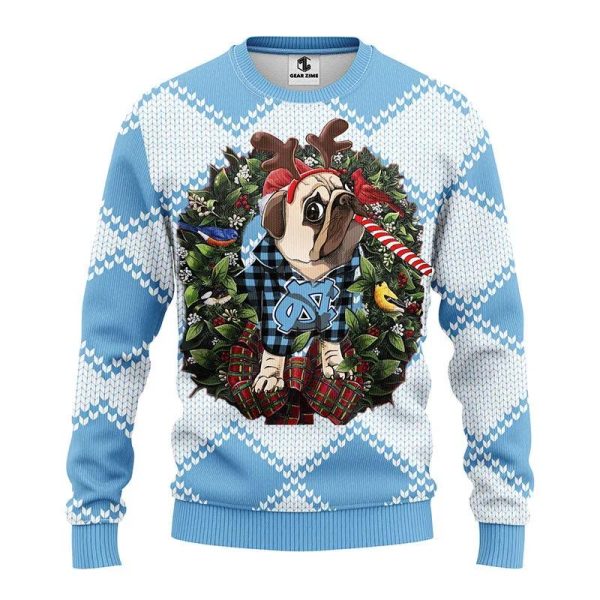 North Carolina Tar Heels Pub Dog Ugly Christmas Sweater, North Carolina Tar Heels Ugly Christmas Sweater, NCAA Christmas Sweater