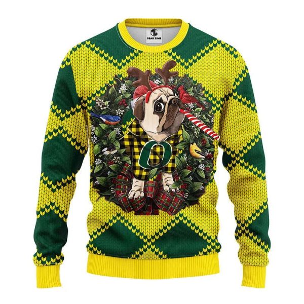 Oregon Ducks Pub Dog Ugly Christmas Sweater, Oregon Ducks Ugly Christmas Sweater, NCAA Christmas Sweater