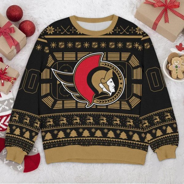 Ottawa Senators NHL Custom Ugly Christmas Sweater, Ottawa Senators Ugly Sweater, NHL Ugly Sweater