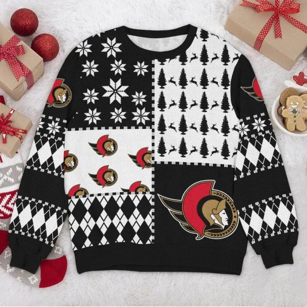 Ottawa Senators NHL Ugly Christmas Sweater, Ottawa Senators Ugly Sweater, NHL Ugly Sweater