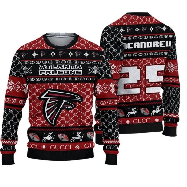 Personalized Atlanta Falcons Football Ugly Christmas Sweater, Atlanta Falcons Ugly Sweater, NFL Ugly Sweater