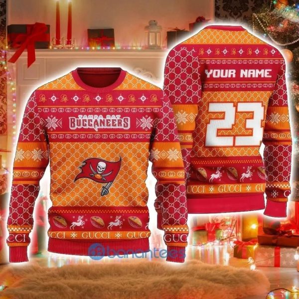 Personalized Tampa Bay Buccaneers Ugly Christmas Sweater, Tampa Bay Buccaneers Ugly Sweater, NFL Ugly Sweater