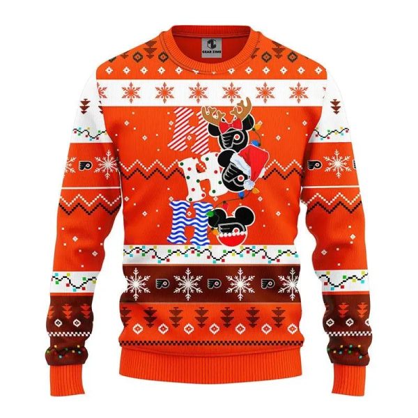 Philadelphia Flyers Hohoho Ugly Christmas Sweater, Philadelphia Flyers Ugly Sweater, NHL Ugly Sweater