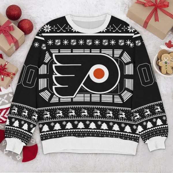 Philadelphia Flyers NHL Custom Ugly Christmas Sweater, Philadelphia Flyers Ugly Sweater, NHL Ugly Sweater