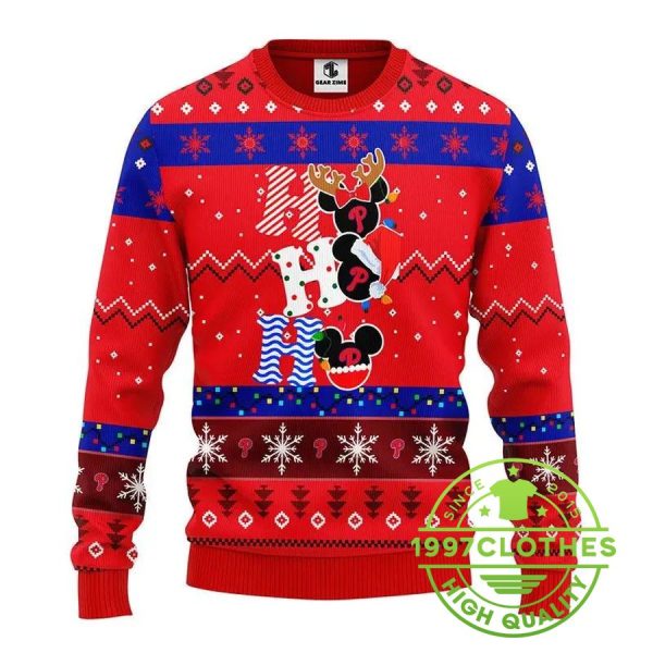 Philadelphia Phillies Hohoho Ugly Christmas Sweater, Philadelphia Phillies Ugly Sweater, MLB Christmas Sweater