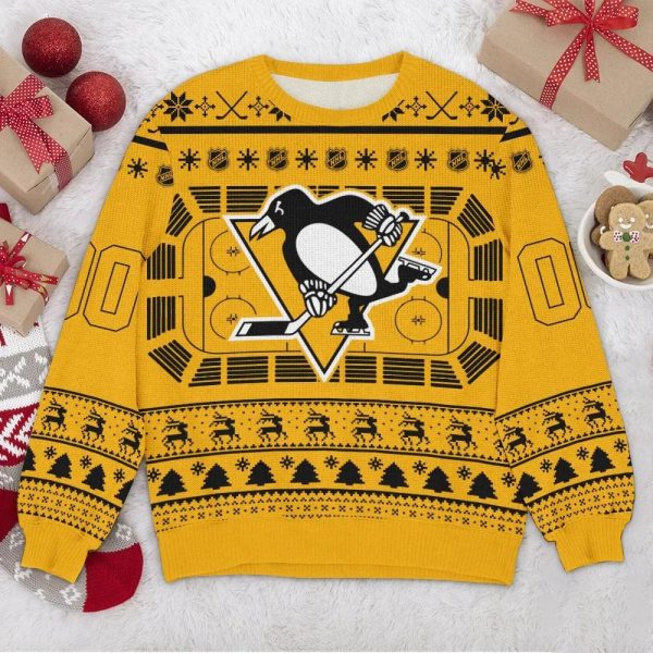 Pittsburgh Penguins NHL Custom Ugly Christmas Sweater, Pittsburgh Penguins Ugly Sweater, NHL Ugly Sweater