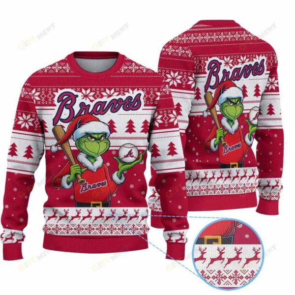 Premium Ugly Chritsmas Sweater For Fan Atlanta Braves Ugly Sweater, Atlanta Braves Ugly Sweater, MLB Christmas Sweater