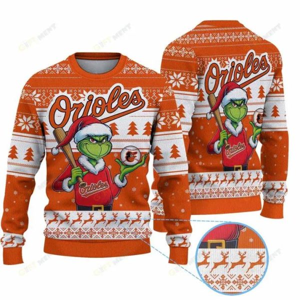 Premium Ugly Chritsmas Sweater For Fan Baltimore Orioles Ugly Sweater, Baltimore Orioles Ugly Sweater, MLB Christmas Sweater