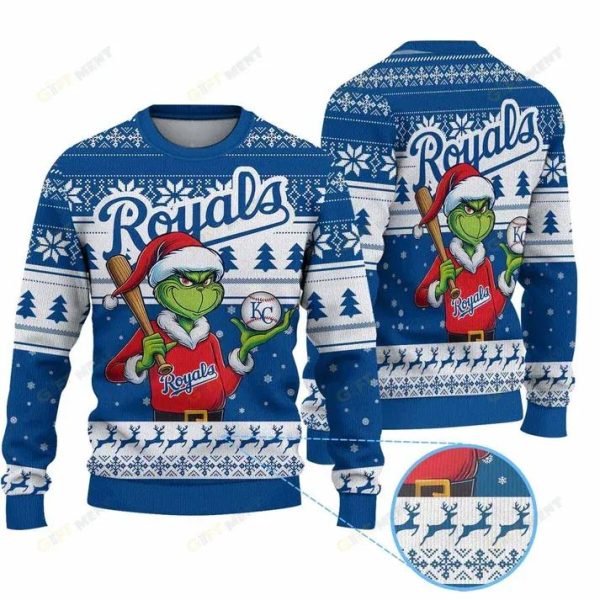 Premium Ugly Chritsmas Sweater For Fan Kansas City Royals Ugly Sweater, Kansas City Royals Ugly Sweater, MLB Christmas Sweater