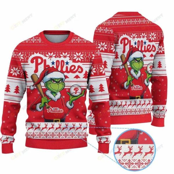 Premium Ugly Chritsmas Sweater For Fan Philadelphia Phillies Ugly Sweater, Philadelphia Phillies Ugly Sweater, MLB Christmas Sweater