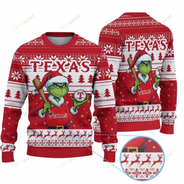 Premium Ugly Chritsmas Sweater For Fan Texas Rangers Ugly Sweater, Texas Rangers Ugly Sweater, MLB Christmas Sweater