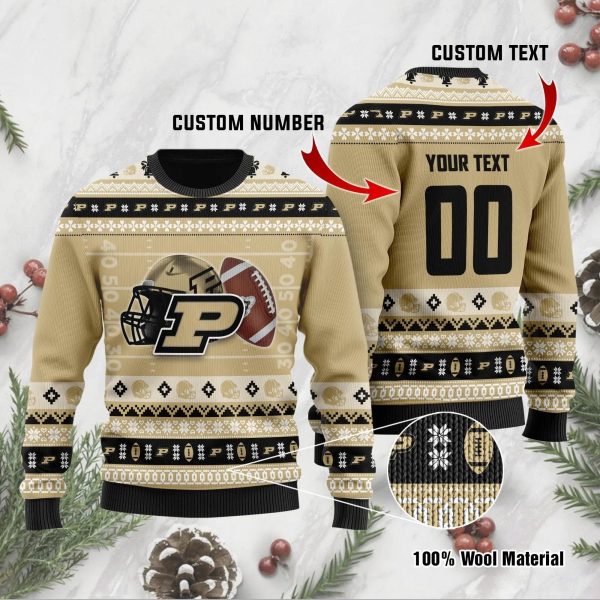 Purdue Boilermakers Personalized Ugly Christmas Sweater, Purdue Boilermakers Ugly Christmas Sweater, NCAA Christmas Sweater