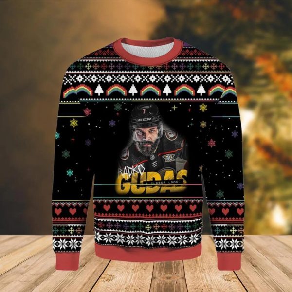 Radko Gudas Anaheim Ducks Ugly Christmas Sweater, Anaheim Ducks Ugly Sweater, NHL Ugly Sweater