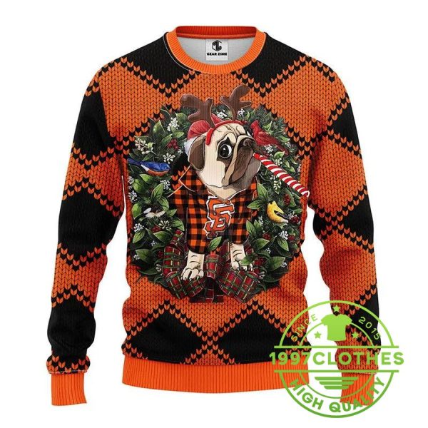 San Francisco Giants Pub Dog Ugly Christmas Sweater, San Francisco Giants Ugly Sweater, MLB Christmas Sweater