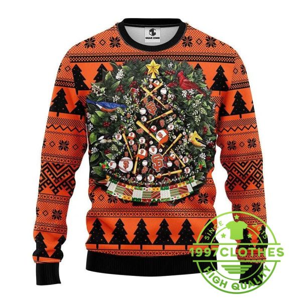 San Francisco Giants Tree Ball Ugly Christmas Sweater, San Francisco Giants Ugly Sweater, MLB Christmas Sweater