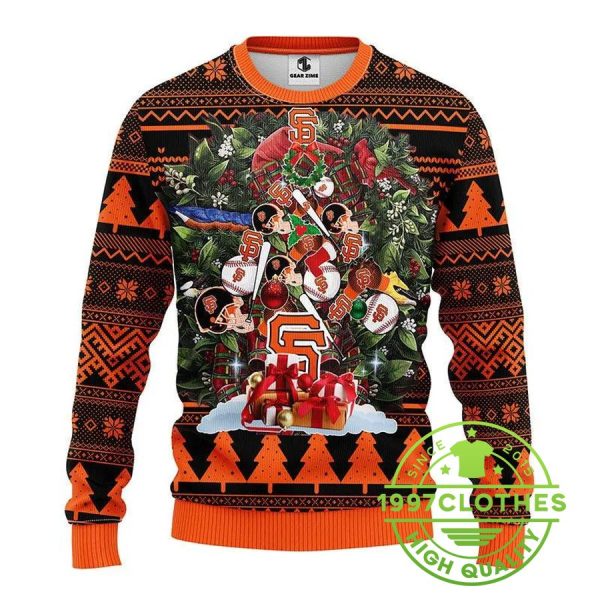 San Francisco Giants Tree Christmas Ugly  Sweater, San Francisco Giants Ugly Sweater, MLB Christmas Sweater