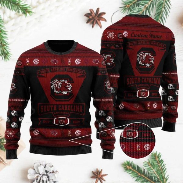 South Carolina Gamecocks Custom Ugly Christmas Sweater, South Carolina Gamecocks Ugly Christmas Sweater, NCAA Christmas Sweater